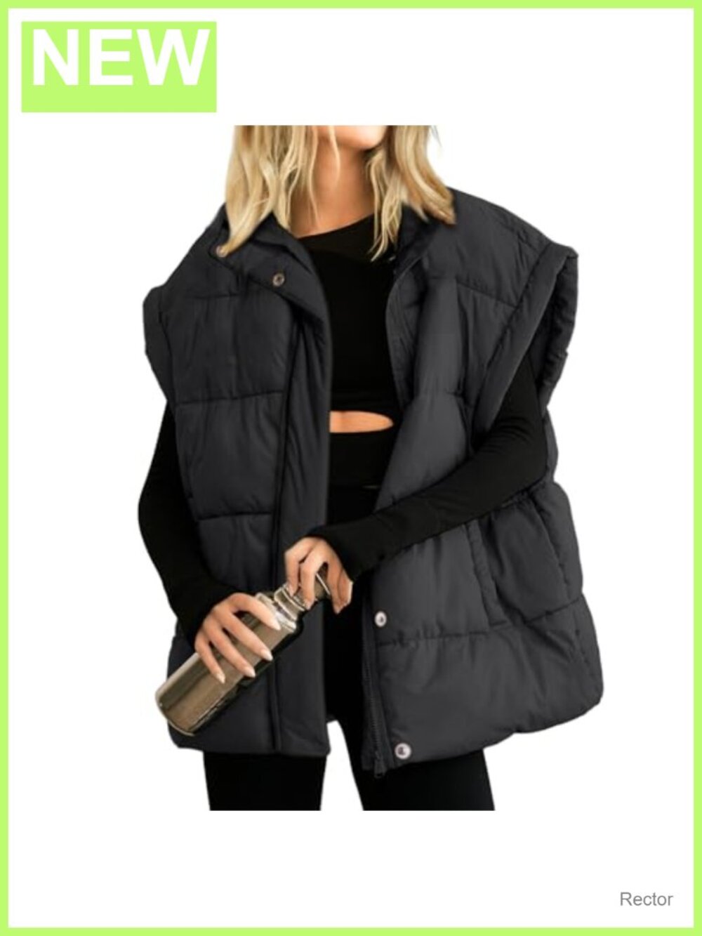 Women's Puffer Vest Stand Collar Zip Sleeveless Lightweight Padded Coat
